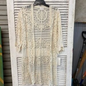 Eyeshadow Lace Cardigan size M/L New Off White Beautiful